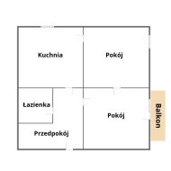 Mieszkanie 55 m² do remontu, 2 pokoje, Lesko