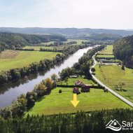 Działka 37 arów z linią brzegową Sanu – Łączki