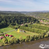 Działka 37 arów z linią brzegową Sanu – Łączki